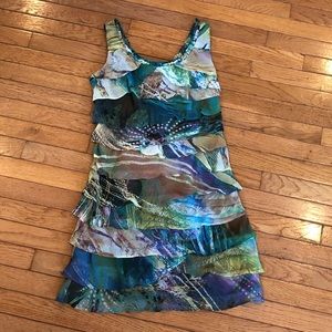 SL Fashions Multicolored Frill Dress